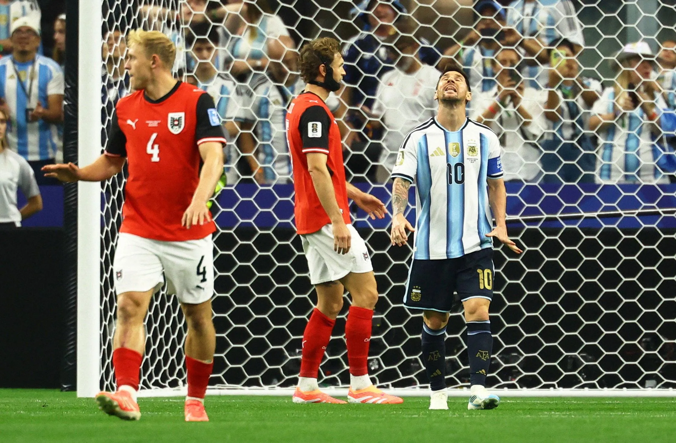 Lionel Messi reacts after missing the penalty.