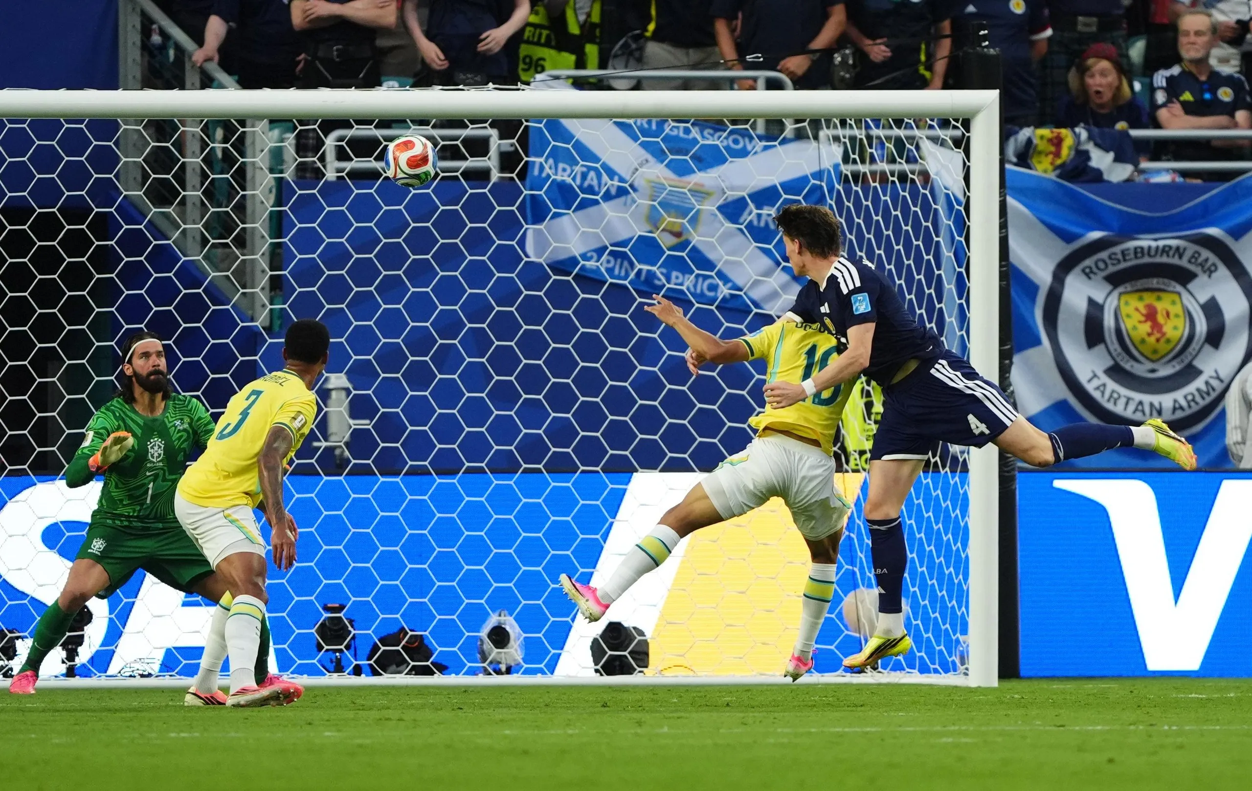 Scott McTominay heads straight at Alisson