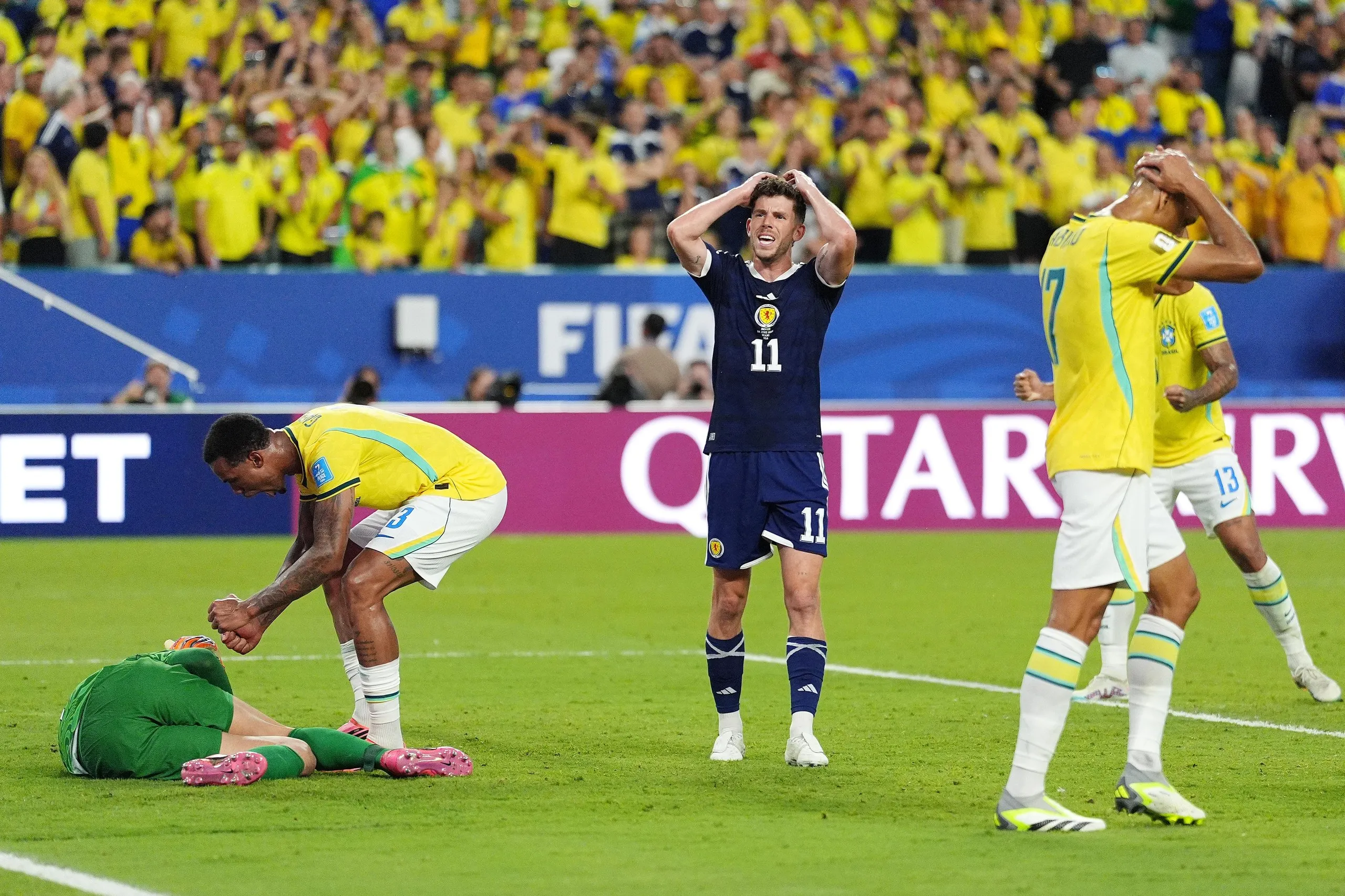 Ryan Christie reacts after a missed opportunity