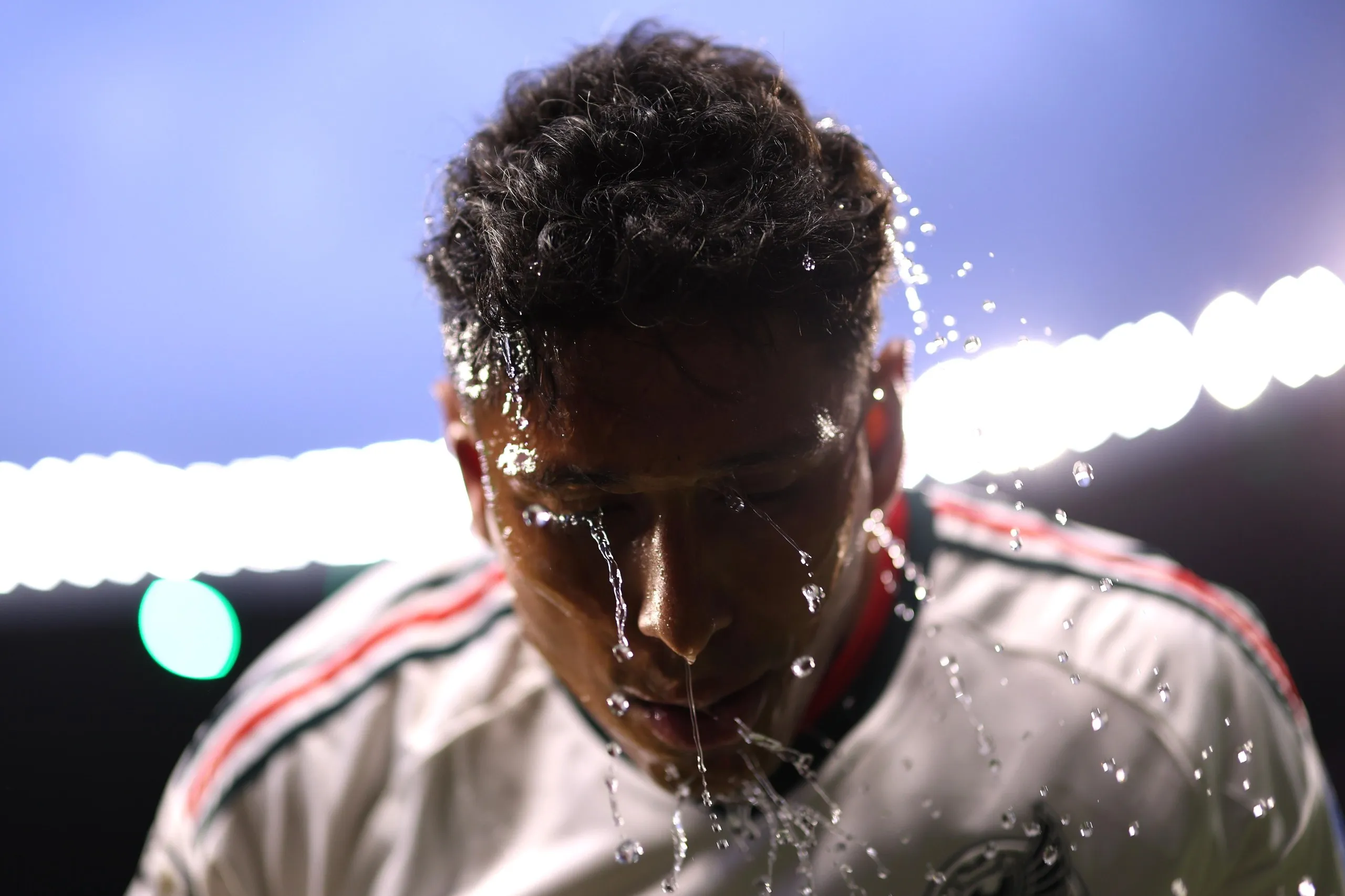 Luis Romo #7 of Mexico cools down