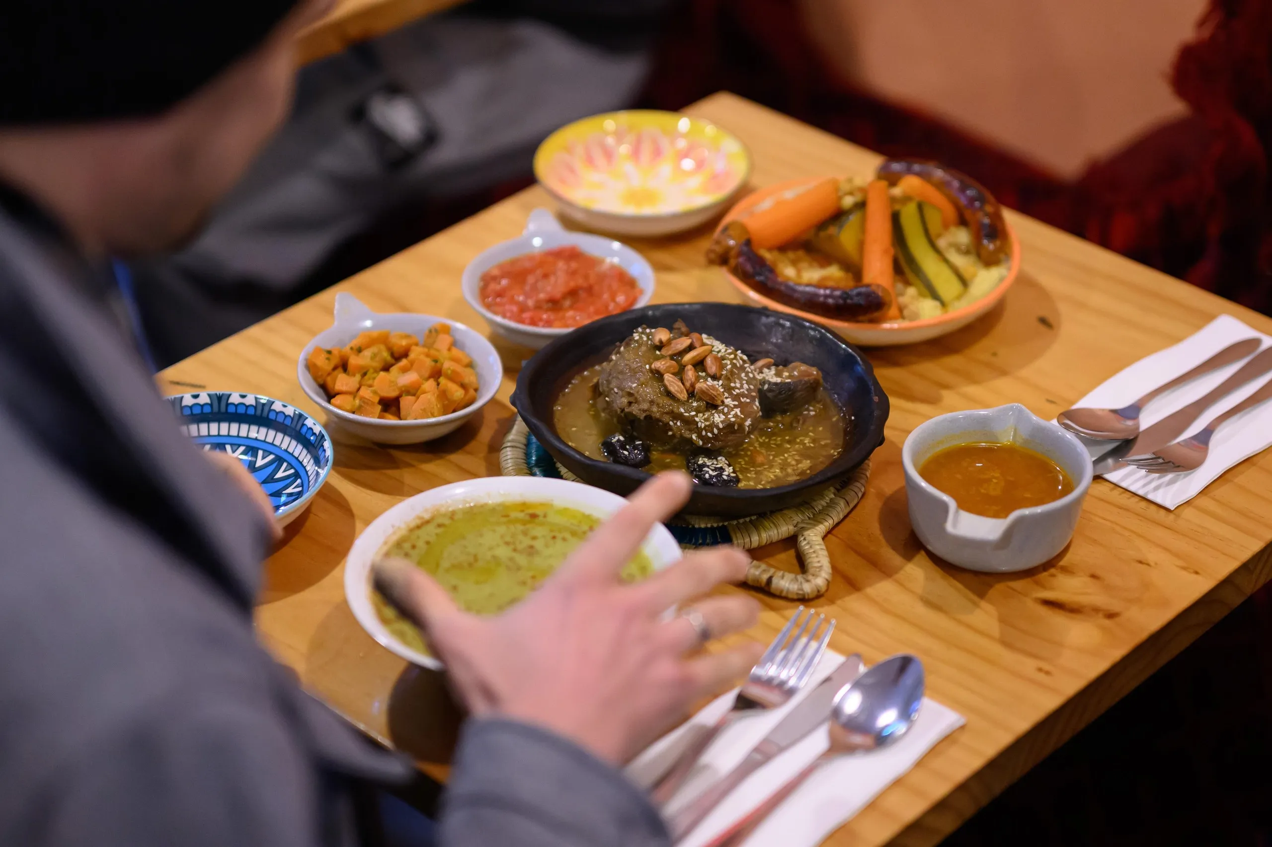 The food is served