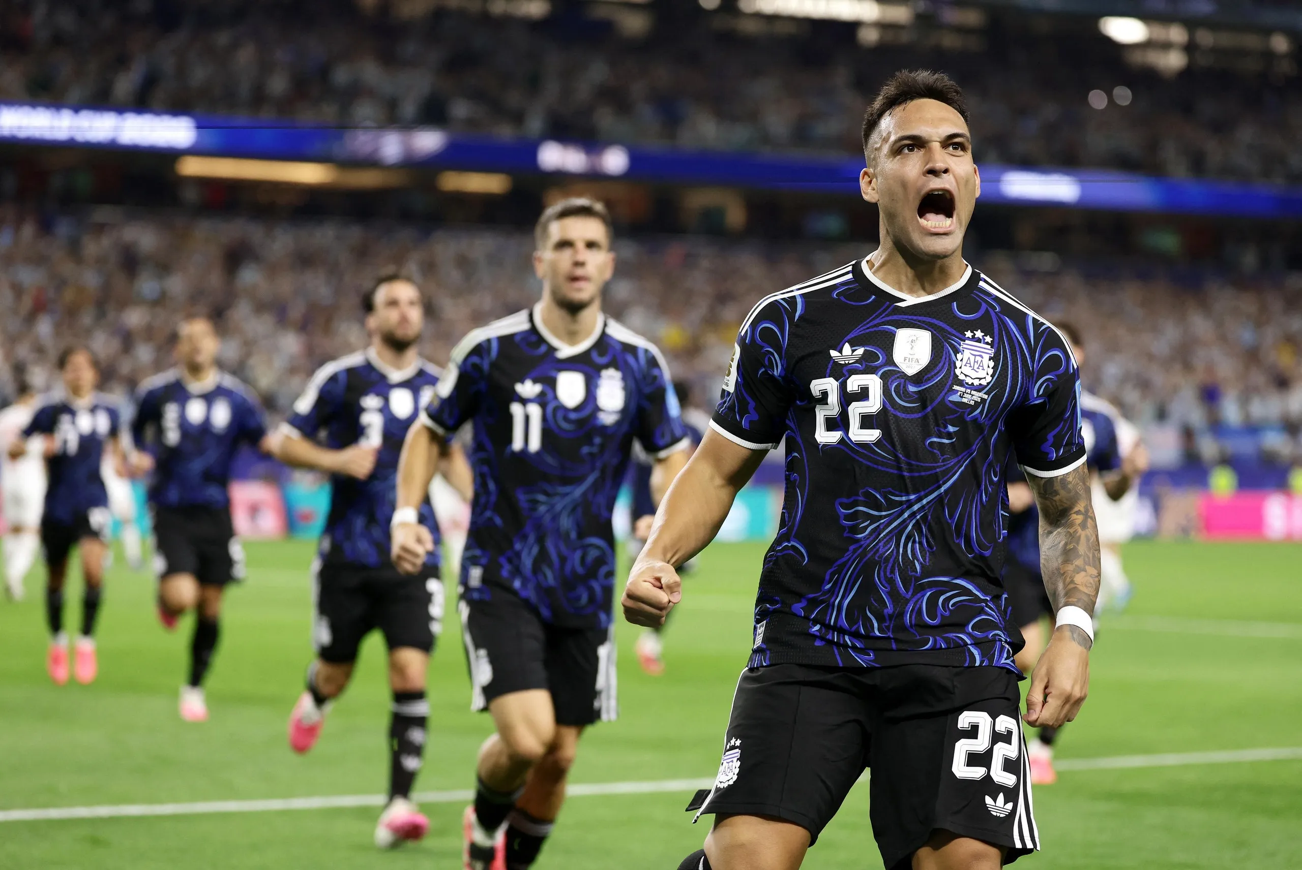 Lautaro Martinez scores for Argentina