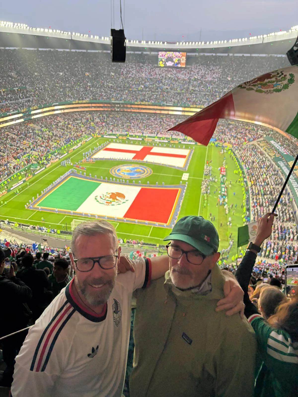 Paul with a friend at the match.