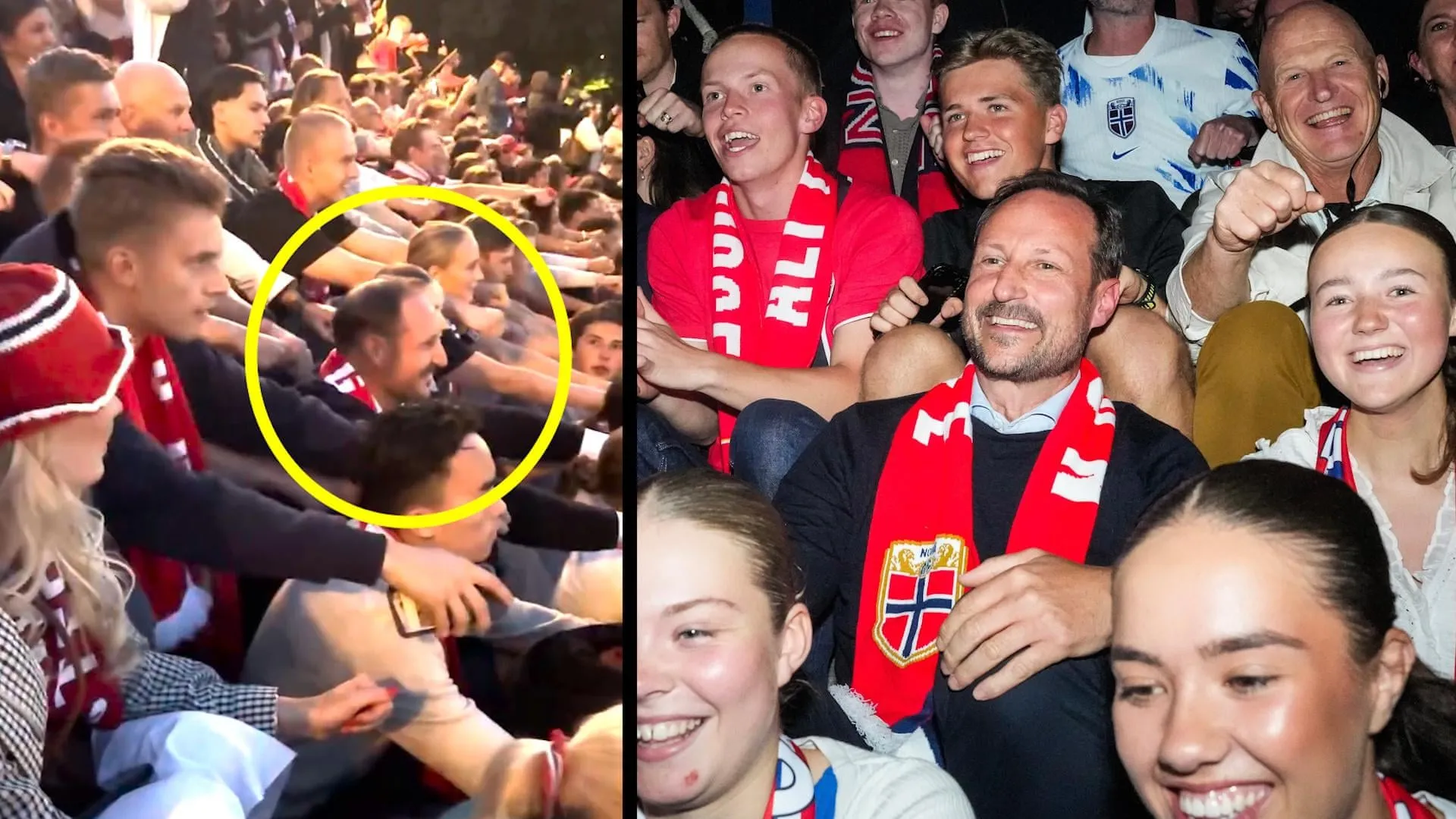 Crown Prince Haakon joins the Viking row after Norway's World Cup win – video