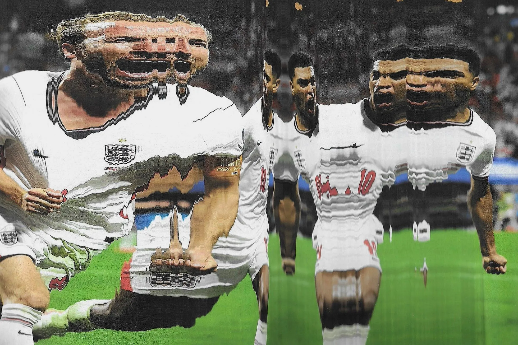 Harry Kane celebrates scoring against DR Congo. Original photograph by Michael Zemanek.