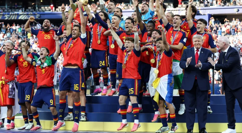 Donald Trump has to let it linger as he hangs on for Spain’s World Cup celebrations